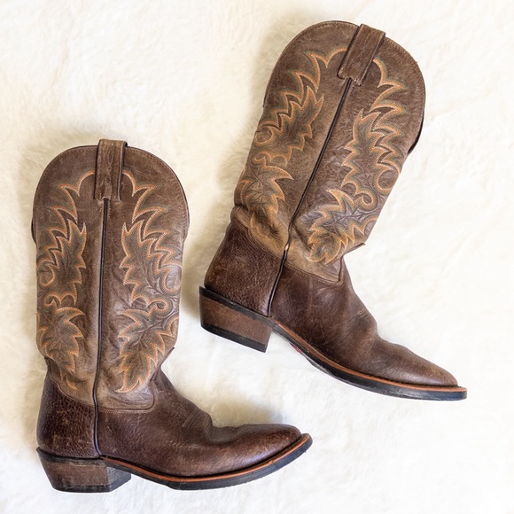 Brown Western Cowboy Boots Tony Lama - Picture 2 of 9